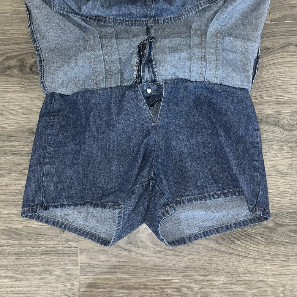 Y2K NY Jeans New York & Company Blue Denim Skort Size 6 Short Pockets Button - Picture 6 of 9